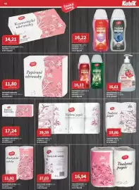 Kubík potraviny leták Strana 43: Česká cena papírové ubrousky €11,80, Toaletní papír €16,94