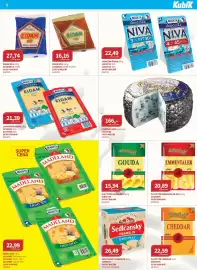 Kubík potraviny leták Strana 5: Madeta jihočeská niva €22,49, Zlatý sýr cheddar €22,59