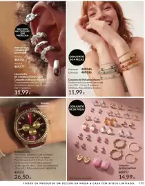 Catálogo Avon Página 151: Conjunto de Brincos Eden €14,99, Conjunto de Pulseiras Maeve €11,99