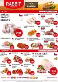 RABBIT řeznictví leták Strana 1: MASOVÁ TLAČENKA Skalická €17,90, KUŘECÍ HŘBETY na polévku €29,90