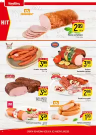 Delikatesy Piotruś Pan gazetka Strona 4: Kiełbasa Krakowska drobiowa €3,99, Kiełbasa Głogowska Smak Gorno €3,99