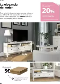 Catálogo IKEA Página 40: Gärdesgård caja con tapa €5,00, Idanäs Mueble TV €269,00