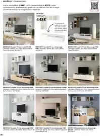 Catálogo IKEA Página 30: BESTÅ/EKET mueble TV con almacenaje €450,00, BESTÅ/EKET mueble TV con almacenaje €555,00