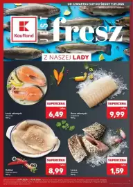 Kaufland gazetka tydzień 36 Strona 1: Dorsz atlantycki polędwica €9,99, Leszcz dzwonko €1,59