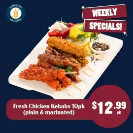 Tasman Butchers catalogue week 36 Page 5: Fresh Chicken Kebabs €12,99