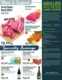 Market of Choice weekly ad week 35 Page 2: Pork Baby Back Ribs €5,99, Hatch Chili and Tequila Marinated Chicken Breasts €6,99