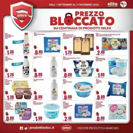 Volantino Elite Pagina 5: Yogurt bianco latte Selex €1,09, Yogurt magro mix frutta Selex €2,49