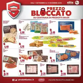 Volantino Elite Pagina 6: Selex Mortadella €1,79, Selex Prosciutto crudo €2,99