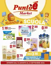 Volantino Punto é market Pagina 1: Rotoloni Regina €2,99, Noi&Voi Melanzane grigliate €1,90
