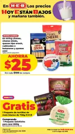 Folleto HEB Página 3: H-E-B string cheese €25,00, Chimex Salchicha para asar