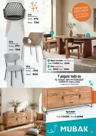Folleto Mubak Página 13: Mesa comedor €919,00, Aparador €1.239,00