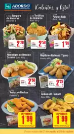 Folleto Abordo Página 6: Tempura de verduras €2,29, Varitas de merluza €2,49