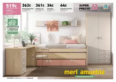 Catálogo Merkamueble Página 16: Estantería €40,00, Armario 2p+3c €361,00