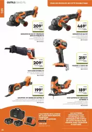 Catalogue Tout faire matériaux page 22: AEG SCIE SABRE BUS18BL2-O €209,00, AEG MULTITOOL 18V BRUSHLESS €199,00