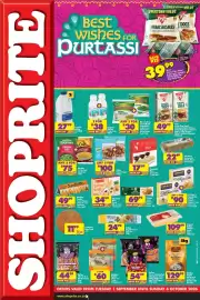 Shoprite catalogue Page 1: Vejoy Soya Prawns €100,00, McCain Frozen Peas/Sweetcorn €75,00