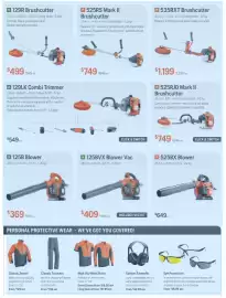 Husqvarna catalogue Page 9: Husqvarna 525RS Mark II Brushcutter €749,00, 535RXT Brushcutter €1.199,00