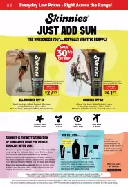 Cincotta Chemist catalogue Page 12: Skinnies All Rounder Gel Sunscreen SPF50 €27,99, Skinnies Conquer Gel Sunscreen €41,99