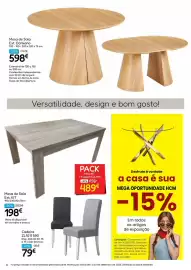 Folheto Hiper Centro do Móvel Página 4: Mesa de Sala Ext. Damiano €598,00, Mesa kit €489,00