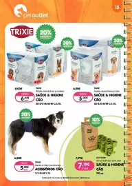Folheto Petoutlet Página 16: Trixie banda p/cães incontinentes €5,50, Trixie fraldas descartáveis p/cadelas €6,42