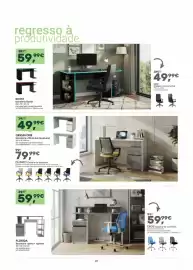 Folheto Moviflor Página 20: Florida secretária 1 porta + 1 gaveta €59,99, Ghost secretária gamer €59,99