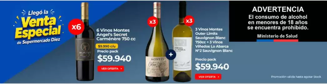 Catálogo Supermercado Diez Página 4: Montes - 6 vinos €59.940,00