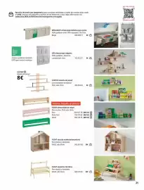 Catálogo IKEA Página 21: Claro - len almacenaje colgante €9,00, Eliset expositor de libros €29,00