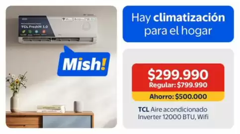 Catálogo Lider Página 12: Tcl - aire acondicionado inverter 12000 btu, wifi €299.990,00