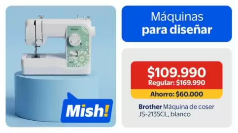 Catálogo Lider Página 5: Brother - maquina de coser js-2135cl, blanco €109.990,00