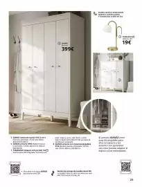 Catálogo IKEA Página 23: Tvâmastad lámpara led €19,00, Damas €399,00