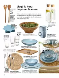 Catálogo IKEA Página 20: Claro - plato hondo €3,00, Ikea - soaré mantel individual €3,50