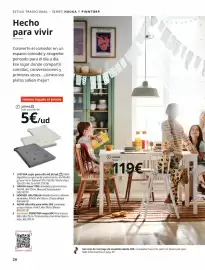 Catálogo IKEA Página 26: Cojin para silla 6 €5,00, Hauga €119,00