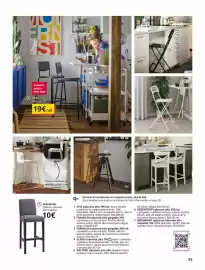 Catálogo IKEA Página 35: Tapiceria taburete alto respaldo €10,00, Nuestro precio más bajo €19,00