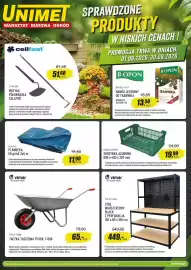 Unimet gazetka Strona 1: Taczka Tłoczona 75/80L T-068 €65,00, PLANDEKA €11,90