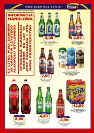 Primus gazetka Strona 4: Piwo Zatecky Svetly Lezak, Piwo Zatecky Cerny, Piwo Zatecky 0,0% €3,59, Piwo Lech Free Smakowe €3,09