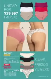 Catálogo Leonisa Página 63: E. panty brasilera €33.990,00, Panty hipster x3 €89.990,00