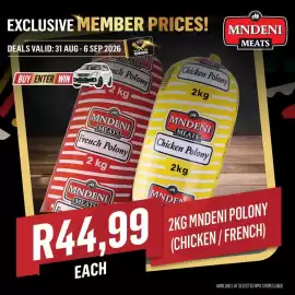 Bluff Meat Supply catalogue week 36 Page 6: MNDENI POLONY €44,99