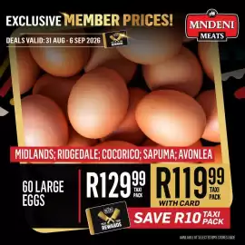 Bluff Meat Supply catalogue week 36 Page 8: Mndeni Meats 60 Large Eggs €119,99
