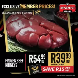 Bluff Meat Supply catalogue week 36 Page 9: MNDEN MEATS FROZEN BEEF KIDNEYS €39,99