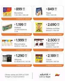 Catálogo El Milagro Mayorista semana 36 Página 10: Morixe bizcochuelo de chocolate €2.500,00, Bizcochos 9 de oro €899,00