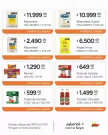Catálogo El Milagro Mayorista semana 36 Página 14: Hellmann's mayonesa suave €10.999,00, Arcor ramen €1.290,00