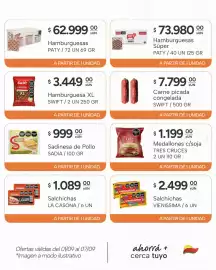 Catálogo El Milagro Mayorista semana 36 Página 15: Tres cruces medallones c/soja €1.199,00, Sadia sadinesa de pollo €999,00