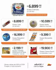 Catálogo El Milagro Mayorista semana 36 Página 2: Clef queso mozzarella €9.399,00, La quesera queso crema pouch €19.900,00