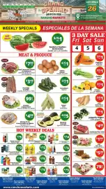 Rancho Markets weekly ad week 36 Page 1: Hickory Beef Chuck Roll Chunk for Barbacoa €7,99, Yellow Onions €0,25