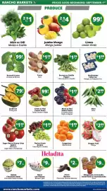 Rancho Markets weekly ad week 36 Page 5: Black or Red Sweet Plums €1,49, Serrano or Pasilla Pepper €1,29