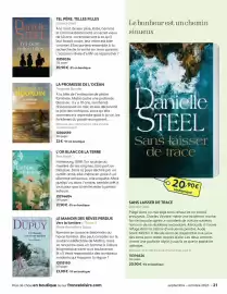 Catalogue France Loisirs page 21: Tara Haigh L'or blanc de la terre €21,90, Danielle Steel Sans laisser de trace €20,90