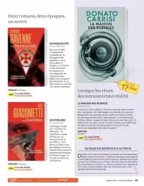 Catalogue France Loisirs page 45: Jacques Ravenne Les Ressuscités €16,70, DONATO CARRISI LA MAISON DES SILENCES €17,50