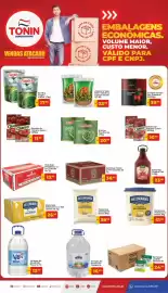 Catálogo Tonin Superatacado Página 1: Hellmann's - maionese balde €51,99, Heinz - ketchup c/ 144 sachês de 7g €36,99