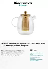 Biedronka gazetka Strona 10: Dzbanek ze stalowym zaparzaczem Vialli Design Tulip, 1 l, z podwójną ścianką, złoty mat €59,00