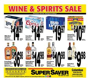 Super Saver weekly ad week 36 Page 8: Jose Cuervo Tequila €10,98, Coors Beer €14,97