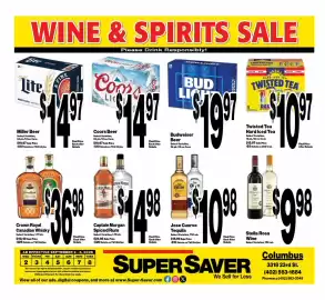 Super Saver weekly ad week 36 Page 8: Jose Cuervo Tequila €10,98, Coors Beer €14,97